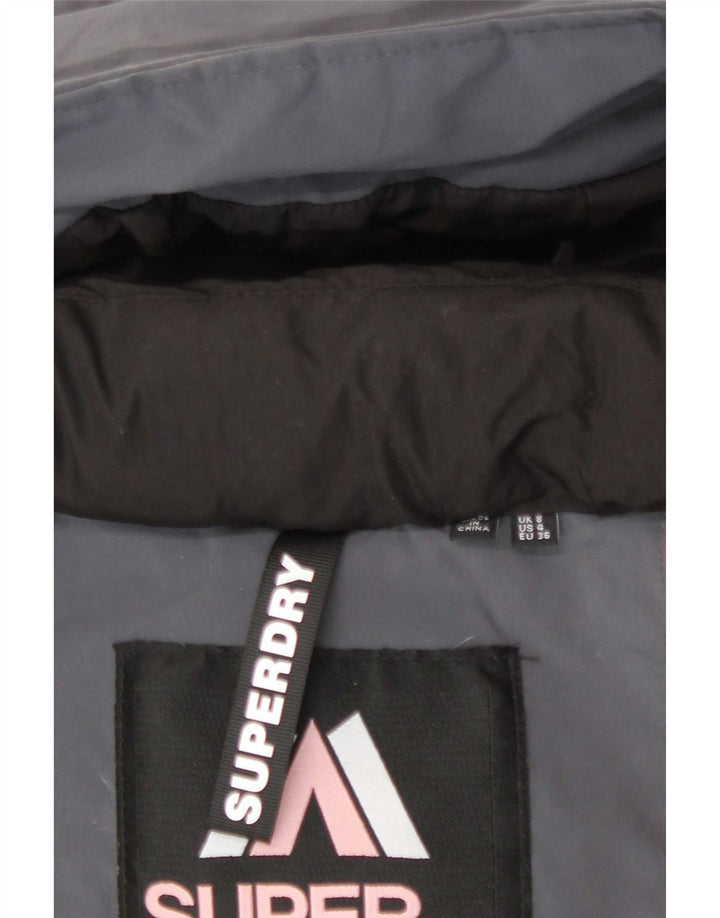 Palton căptușit cu glugă Superdry pentru femei UK 8 Small, gri