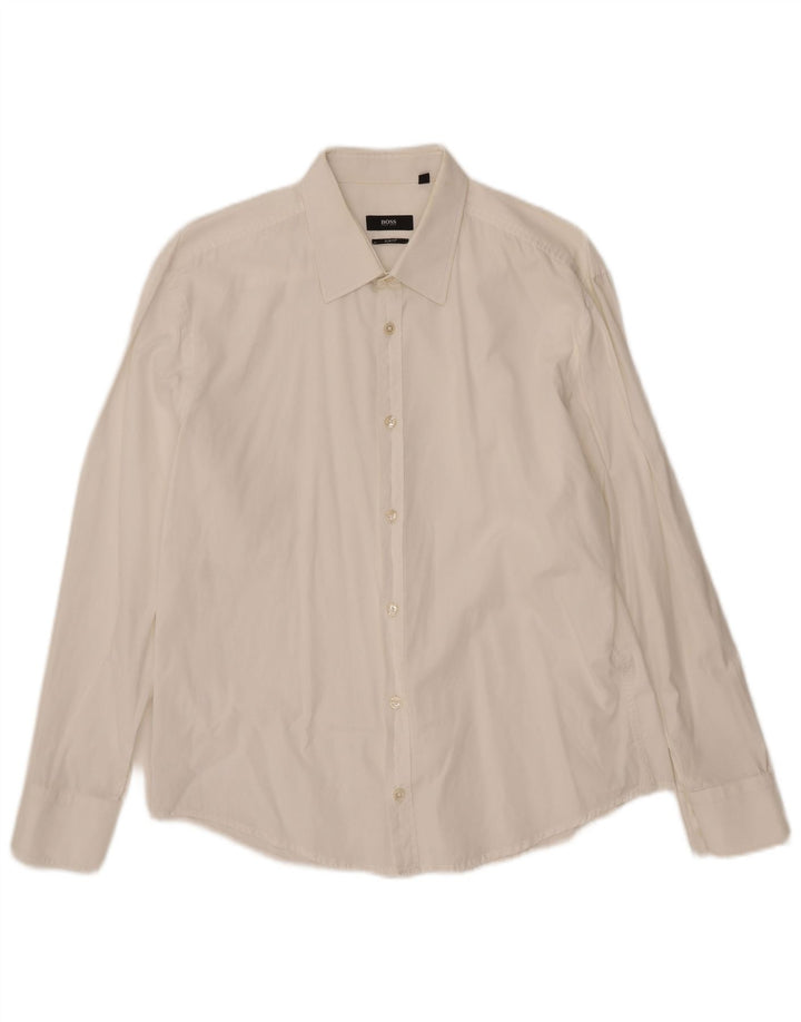 Cămașă pentru bărbați Hugo Boss Slim Fit, mare, albă