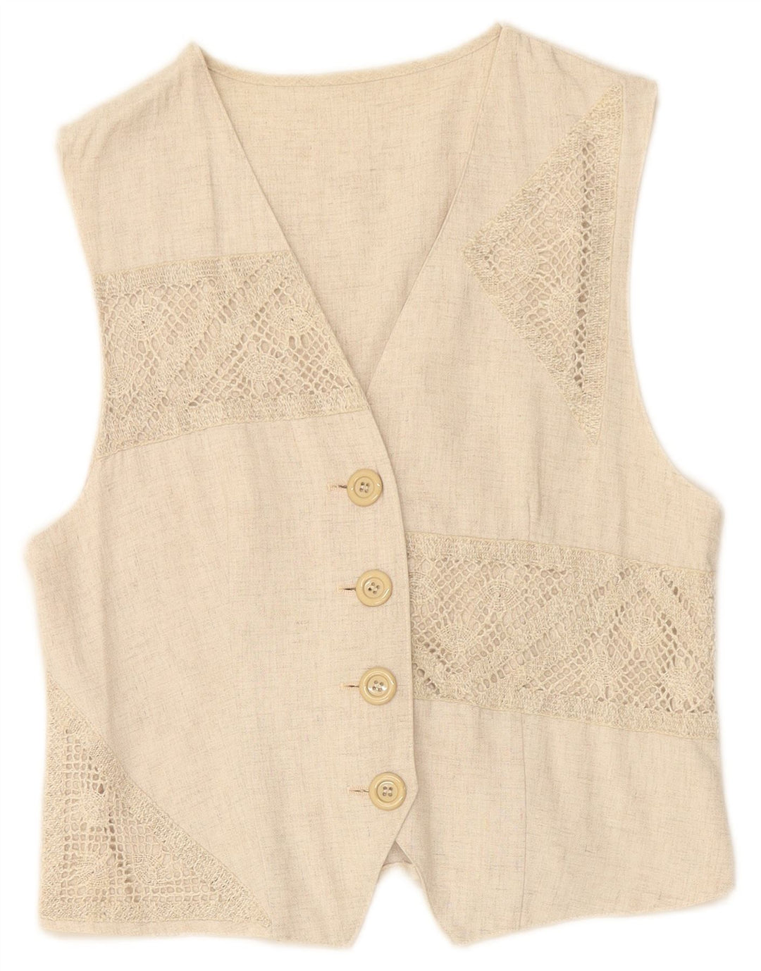 VINTAGE Womens Waistcoat UK 12 Medium Grey