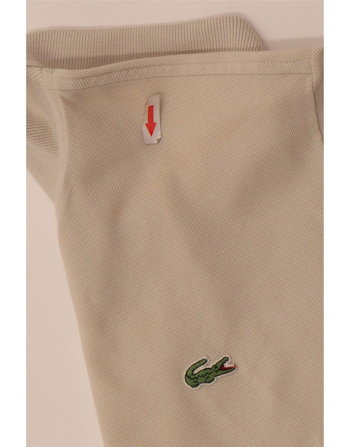 Tricou polo Lacoste pentru bărbați, mărimea 4, bumbac alb, mediu