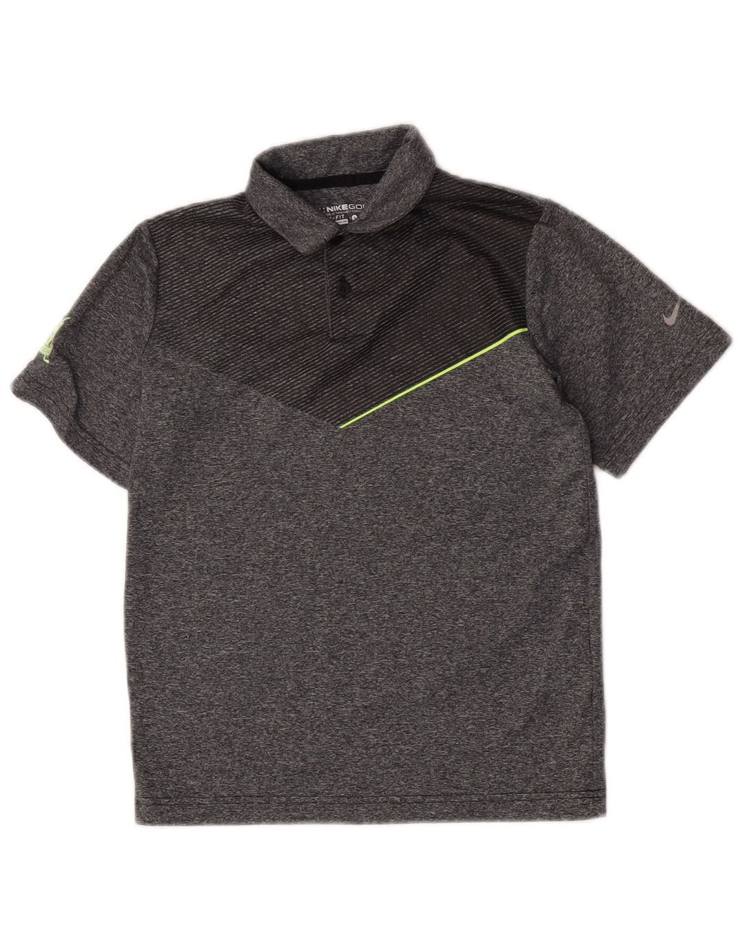 Tricou polo Nike Dri Fit pentru băieți 8-9 ani, mic, gri, poliester color bloc