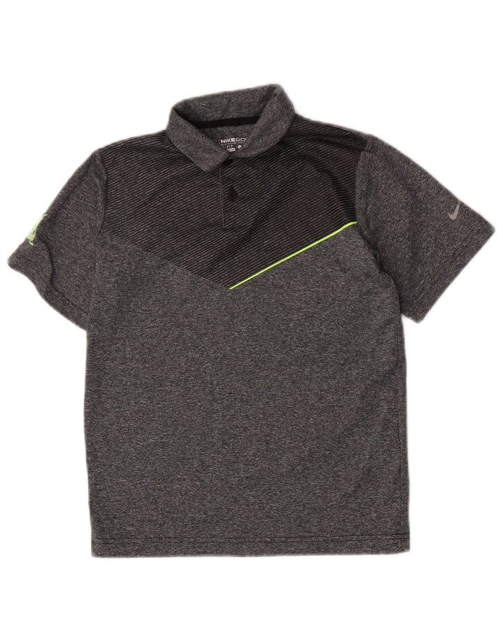 Tricou polo Nike Dri Fit pentru băieți 8-9 ani, mic, gri, poliester color bloc