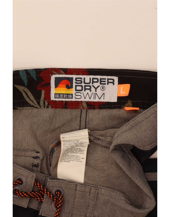 Pantaloni scurți de înot Superdry pentru bărbați, mari, albastru, poliester cu dungi