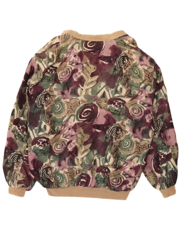 Jachetă Bomber Vintage pentru bărbați UK 44 2XL Mov Floral Mătase