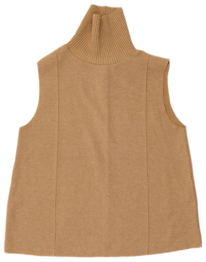 Vest Vest Top Femei Zara UK 12 Medium Bej Bumbac