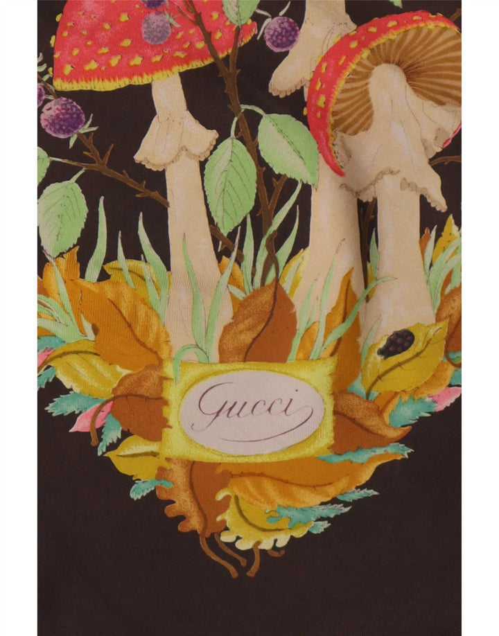 Eșarfă pătrată pentru femei Gucci, mărime unica, maro, mătase florală