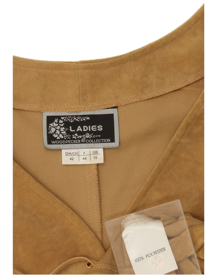 WOODPECKER vestă de velur pentru femei UK 16 mare, bej, poliester