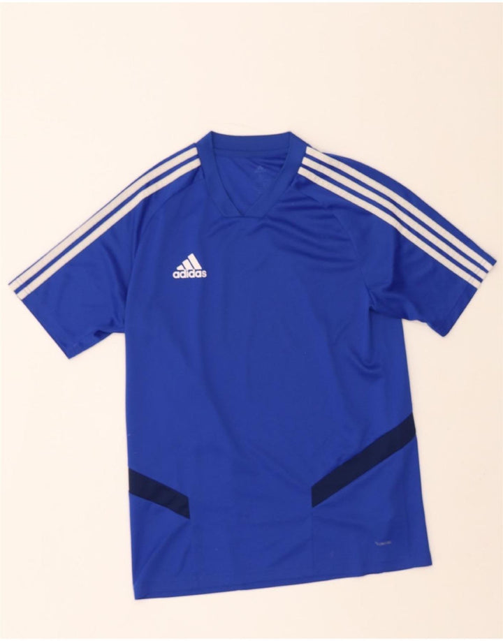 ADIDAS Mens Climacool T-Shirt Top Small Blue Colourblock Polyester Vintage Adidas and Second-Hand Adidas from Messina Hembry 