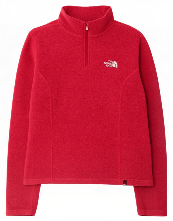 Pulover pentru femei The North Face, supradimensionat, cu fermoar și gât, din lână UK 6 XS, roșu