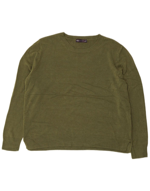 MARKS & SPENCER Pulover pentru femeie cu gât de barcă UK 18 XL Kaki Acrilic