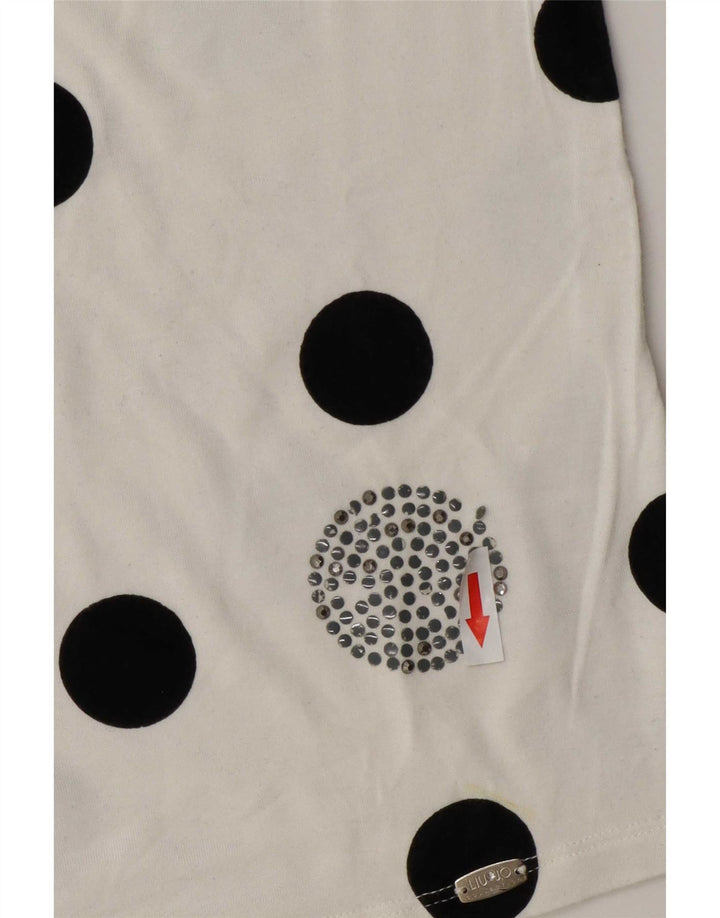 Top femei Liu Jo cu mânecă lungă IT 42 Medium White Polka Dot Viscose