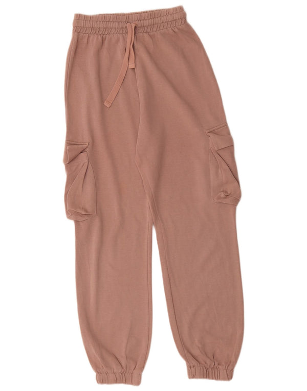 Pantaloni de trening cargo pentru femei Zara Joggeri UK 8 Bumbac roz mic