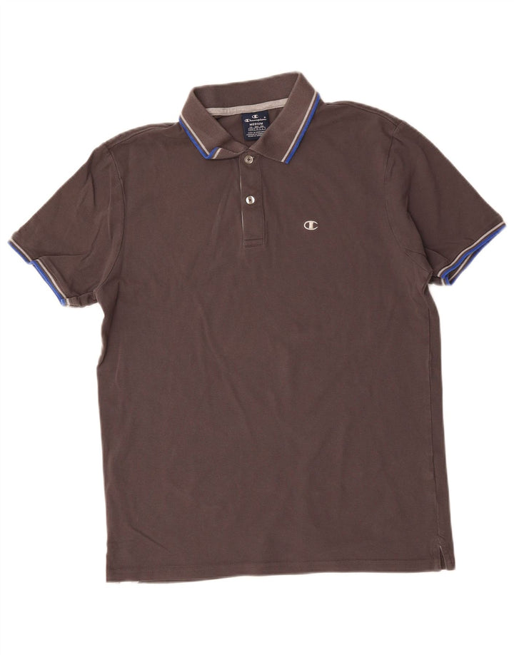 Tricou polo pentru bărbați din bumbac gri mediu