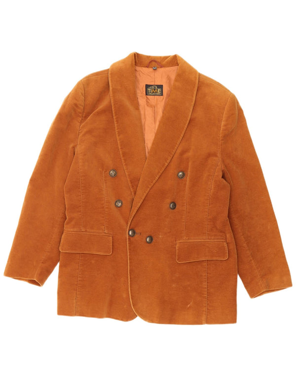 Jachetă pentru femei VINTAGE cu două pieptări, UK 16, mare, maro, bumbac