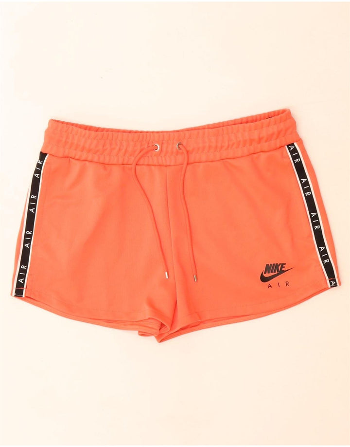 Pantaloni scurti sport grafic Nike pentru femei UK 14 Poliester portocaliu mediu