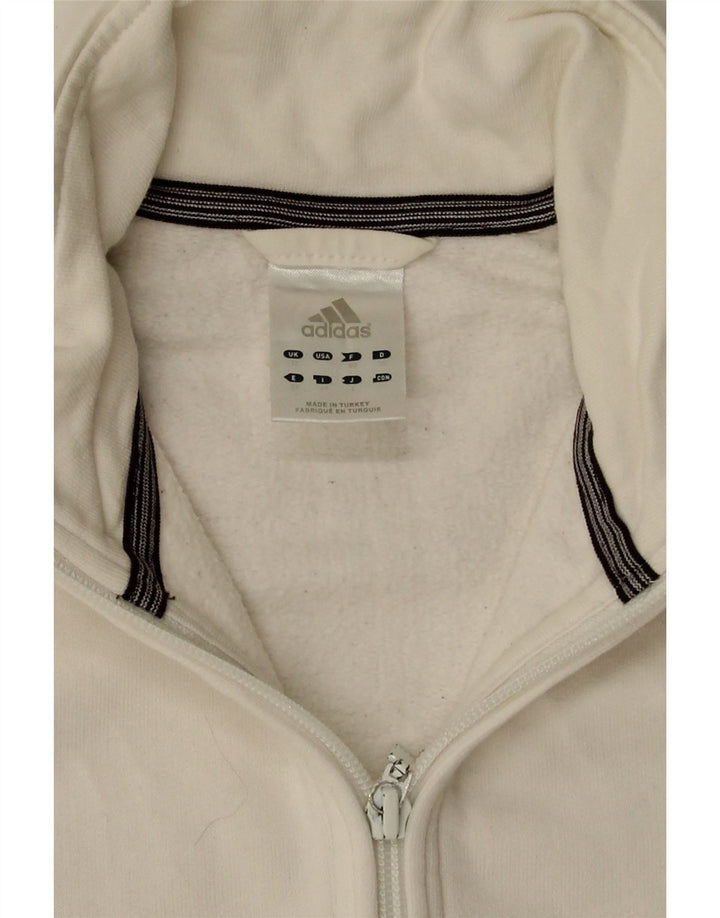 Jachetă de trening pentru femei Adidas UK 12, bumbac alb mediu