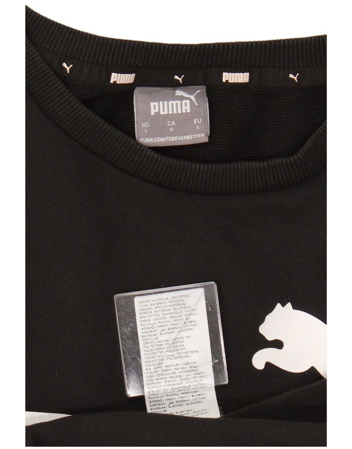 Pulover grafic pentru bărbați Puma, bumbac mare, negru
