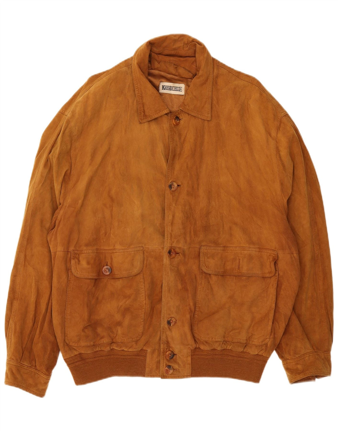 Jachetă Bomber Vintage pentru bărbați din piele intoarsa IT 56 3XL din piele maro
