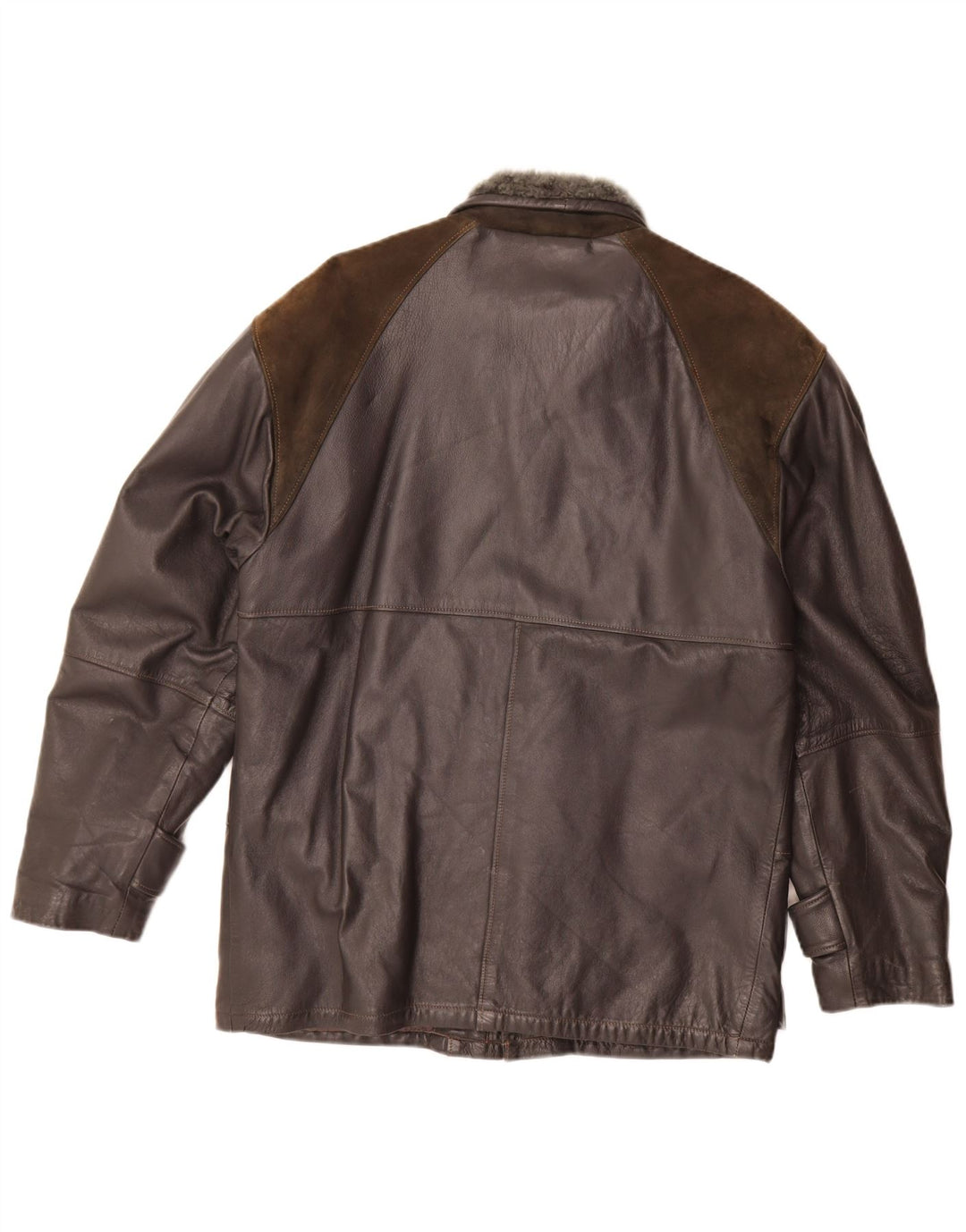 Jachetă de piele vintage pentru bărbați IT 46 Small Black Colorblock