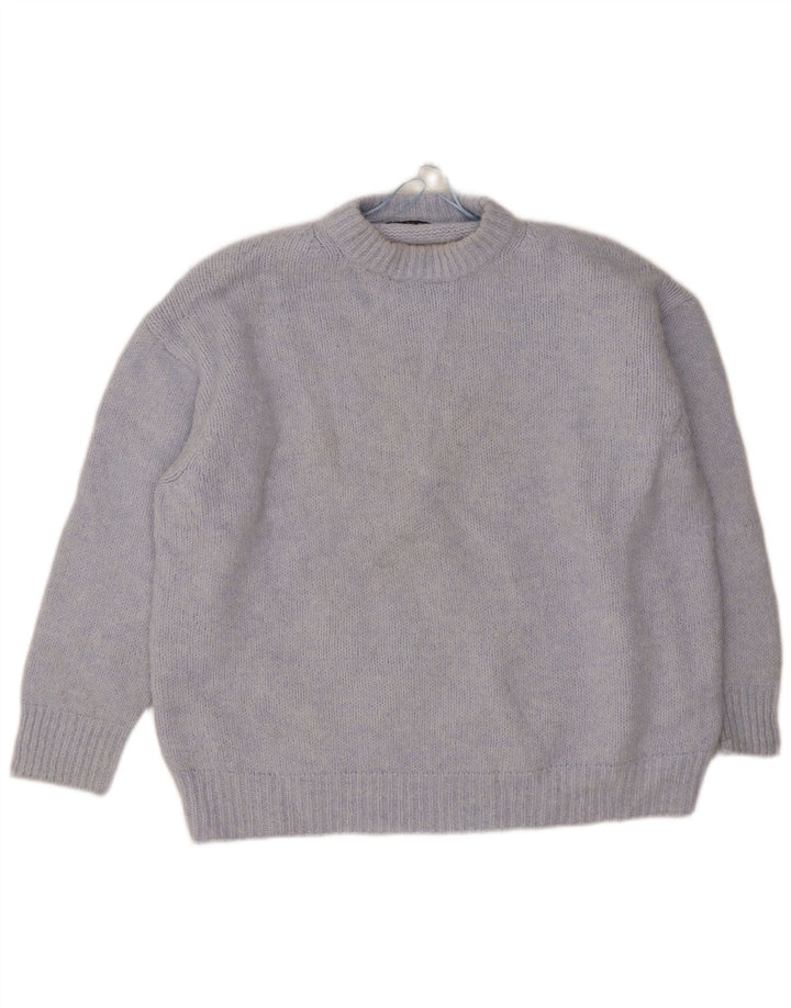 Pulover supradimensionat pentru femei Zara, cu gât crew, UK 18 XL, poliester albastru