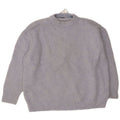 Pulover supradimensionat pentru femei Zara, cu gât crew, UK 18 XL, poliester albastru