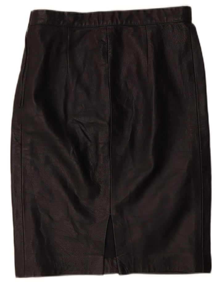 Fusta din piele vintage pentru femei IT 42 Medium W26 Negru