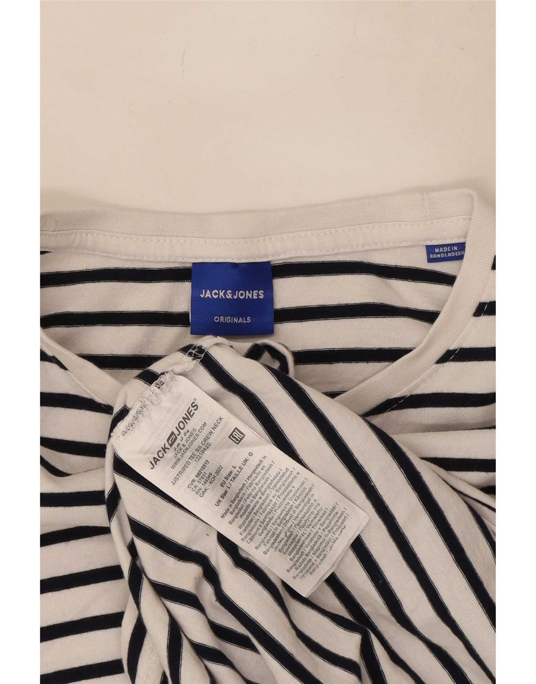 Tricou Jack & Jones pentru bărbați Top mare din bumbac cu dungi albe
