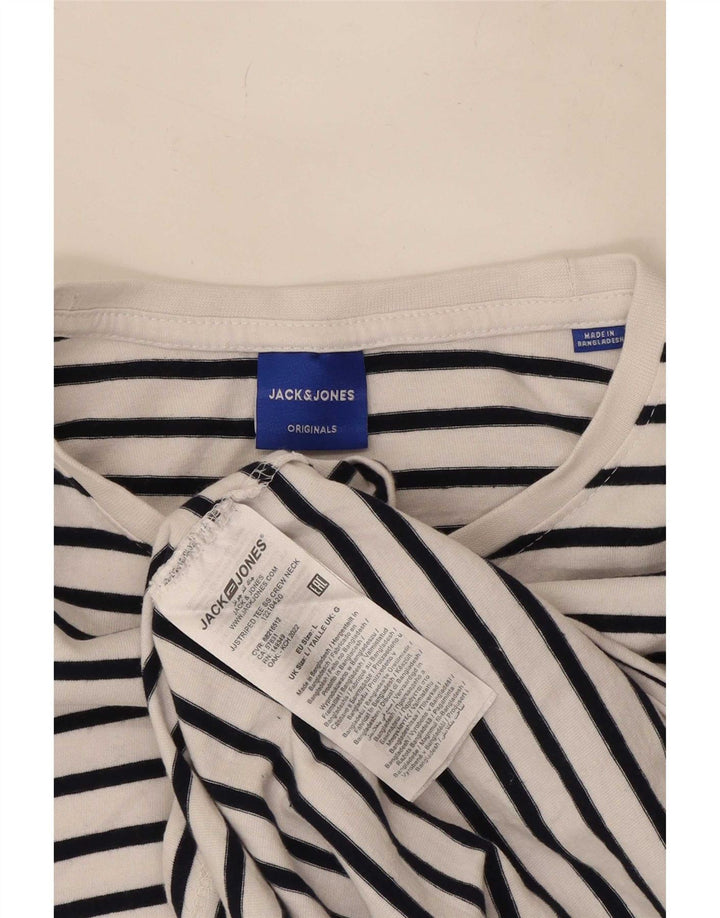 Tricou Jack & Jones pentru bărbați Top mare din bumbac cu dungi albe