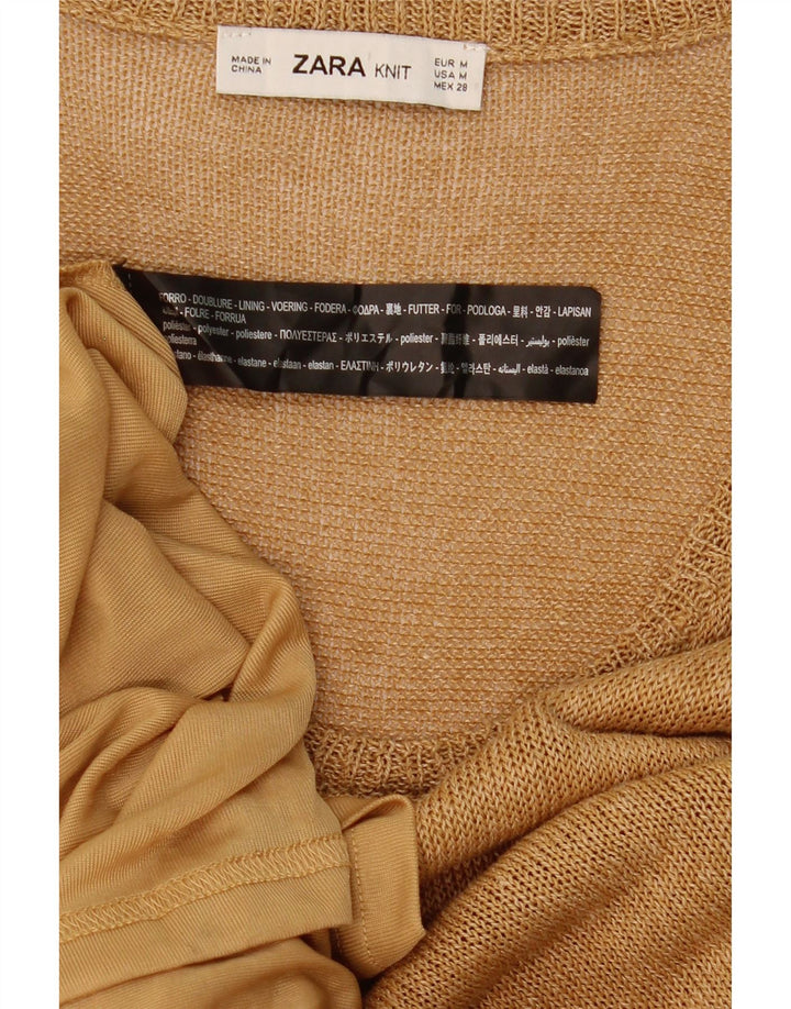 Rochie maxi fără mâneci pentru femei Zara UK 12 Medium Bej Poliester