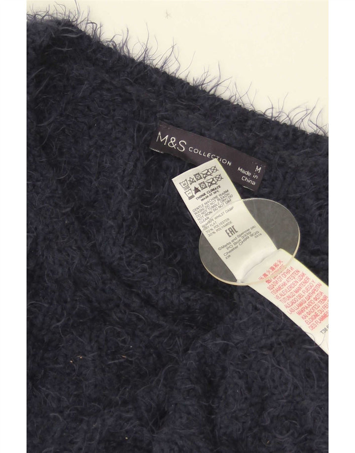 Pulover pentru femei Marks & Spencer cu decolteu în V UK 14 Medium Bleumarin