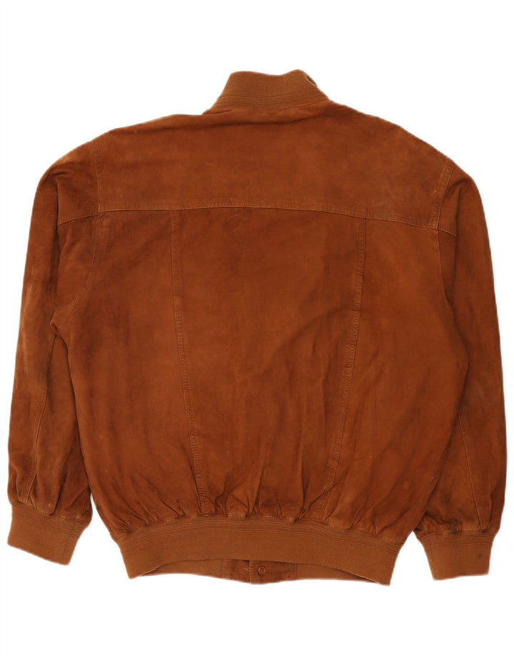 MASTERPELLE Jachetă Bomber de piele intoarsa pentru barbati IT 52 XL din piele maro