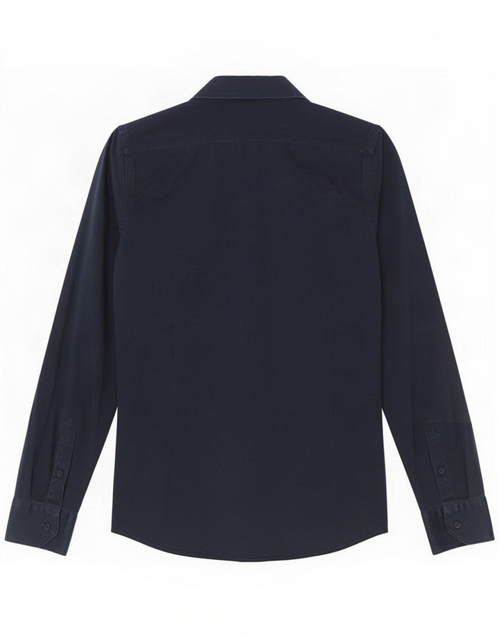 Vintage Cămașă pentru bărbați Mărimea 38 Mediu Navy Blue Bumbac