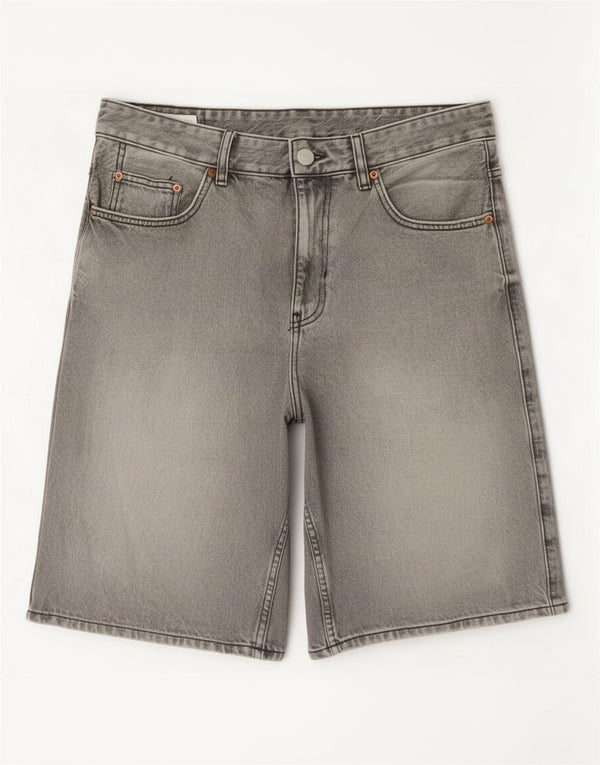 Pantaloni scurți din denim pentru bărbați Zara IT 44 Large W34 Bumbac gri