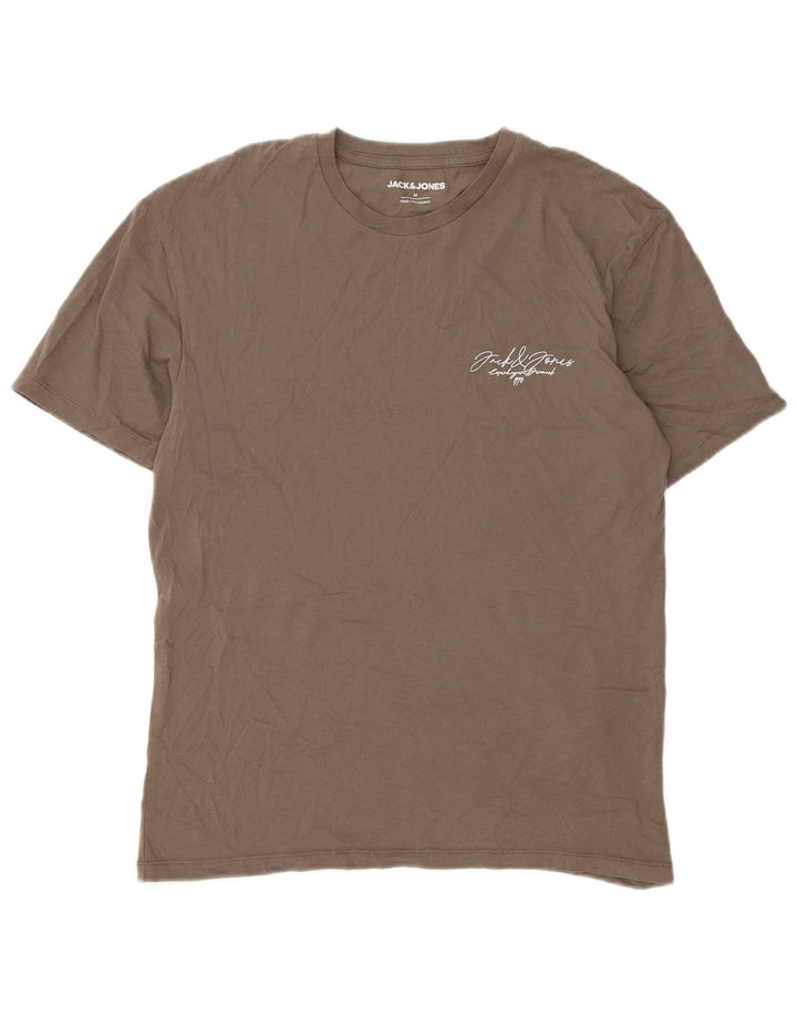 Tricou Jack & Jones pentru bărbați Top din bumbac maro mediu