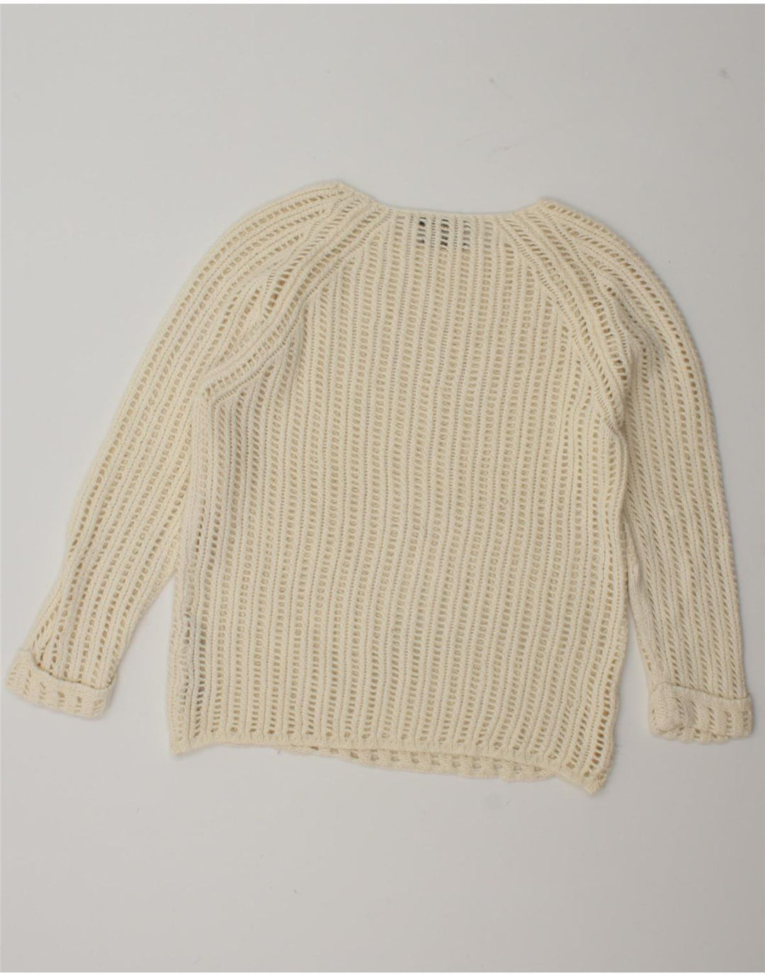 Pulover pentru femei Massimo Dutti cu gât de barcă UK 16 Lână mare bej