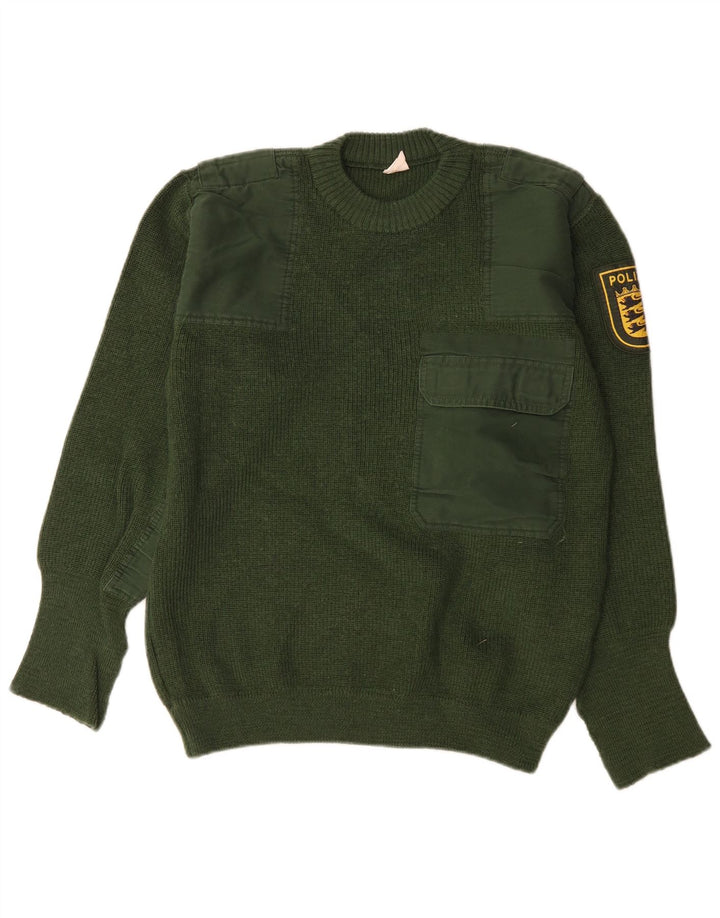 Pulover vintage pentru bărbați cu decolteu rotund cu grafic IT 50 verde mediu