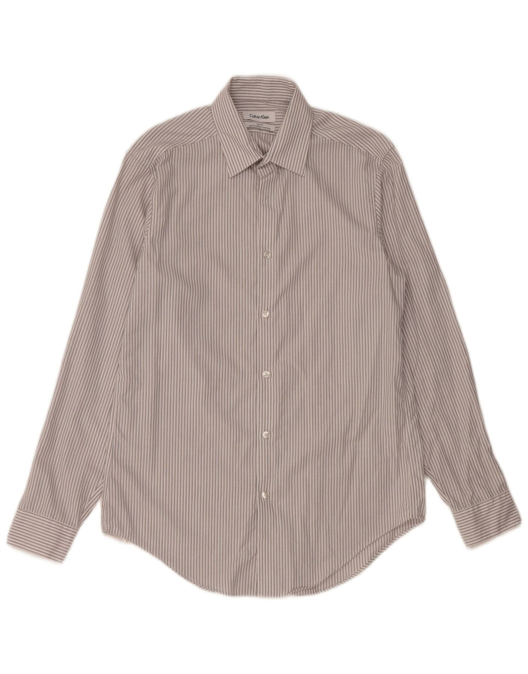 Cămașă pentru bărbați Calvin Klein Slim Fit Mărimea 15 1/2 Medium Gri cu dungi
