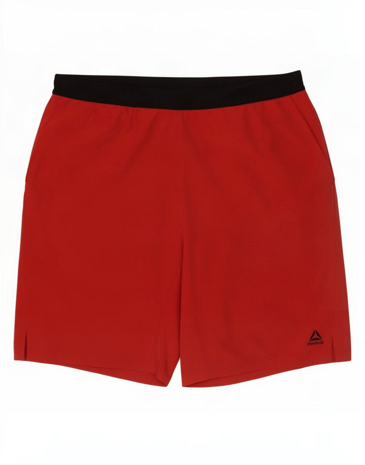 Pantaloni scurti sport Reebok Speedwick pentru bărbați, roșu mediu, poliester color bloc