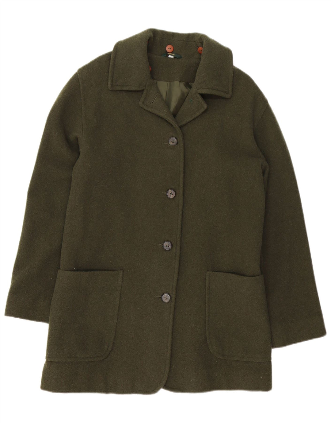 VINTAGE pardesiu supradimensionat pentru femei UK 10 mic din lână verde