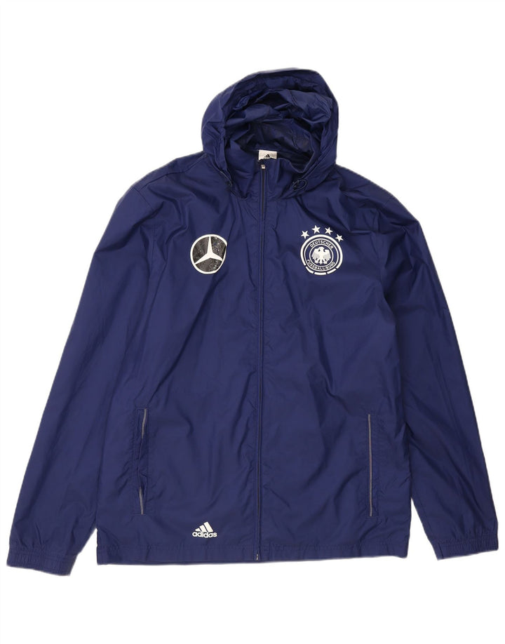 ADIDAS Mens Graphic Rain Jacket UK 38 Medium Navy Blue