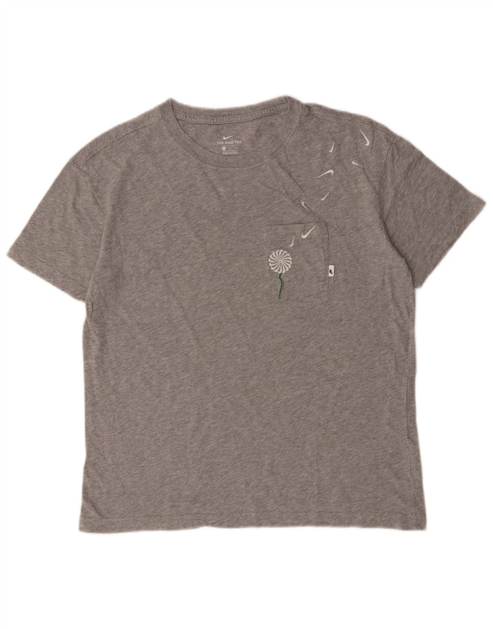 Tricou grafic Nike pentru bărbați Top mic, gri, bumbac cu pete