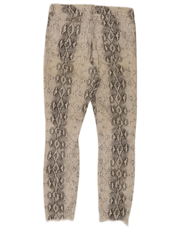 Blugi Skinny Crop pentru Damă Zara EU 42 Large W32 L26 White Animal Print