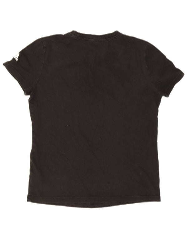 Tricou grafic Adidas pentru femei Top UK 12/14 Medium Black Bumbac