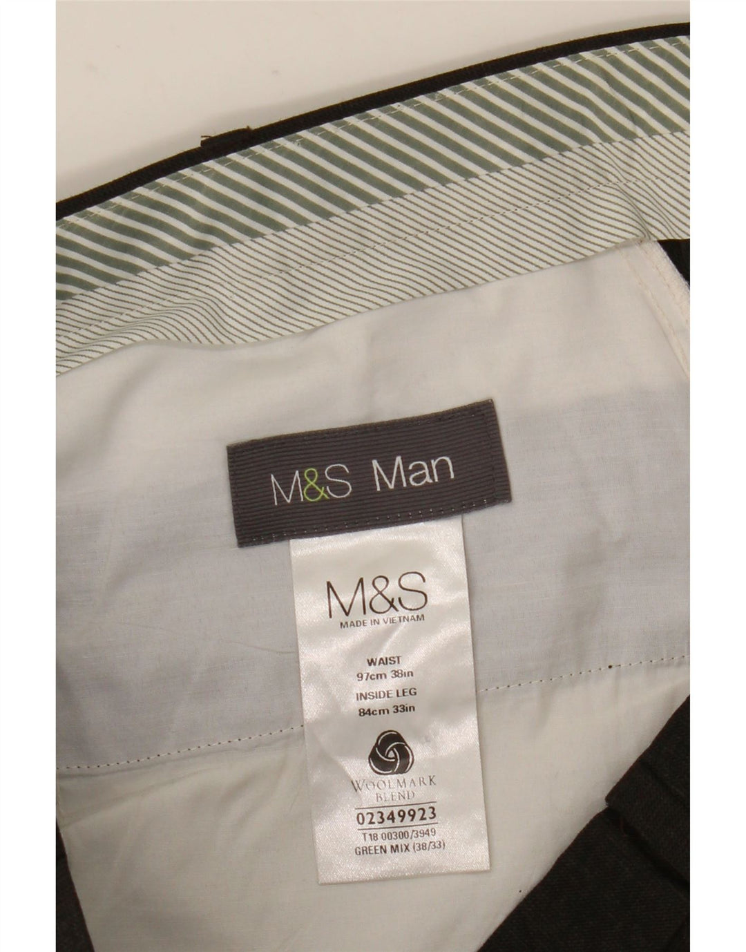 Marks & Spencer Pantaloni drepți pentru bărbați L38 L33 Lână maro