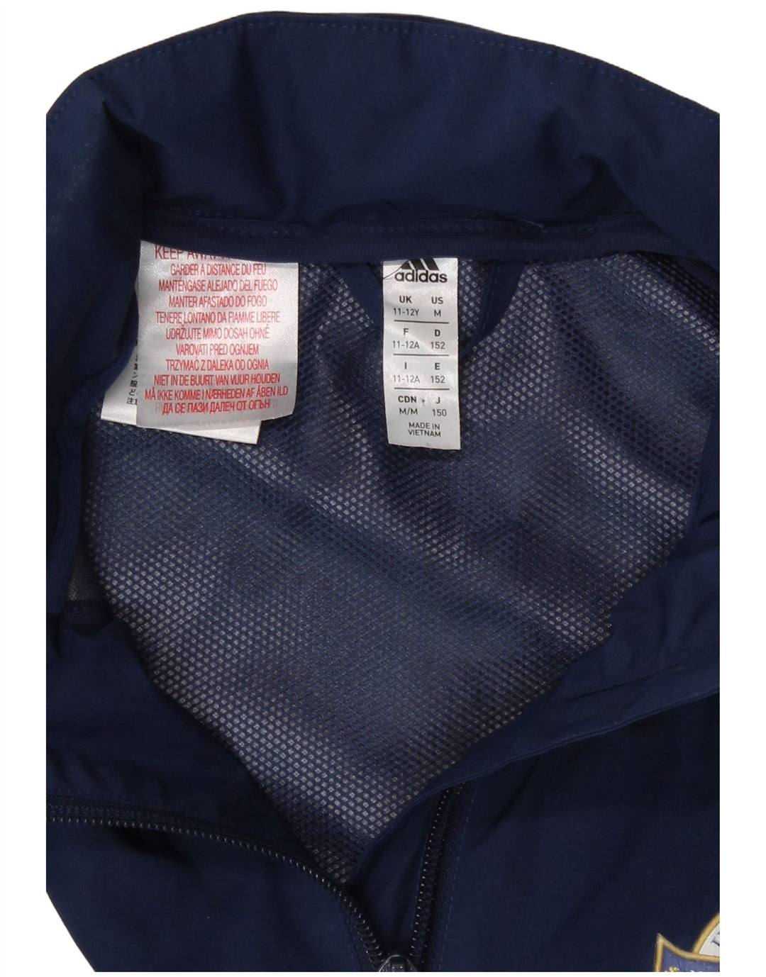 Jachetă de vânt cu glugă Adidas pentru băieți 11-12 ani poliester bleumarin