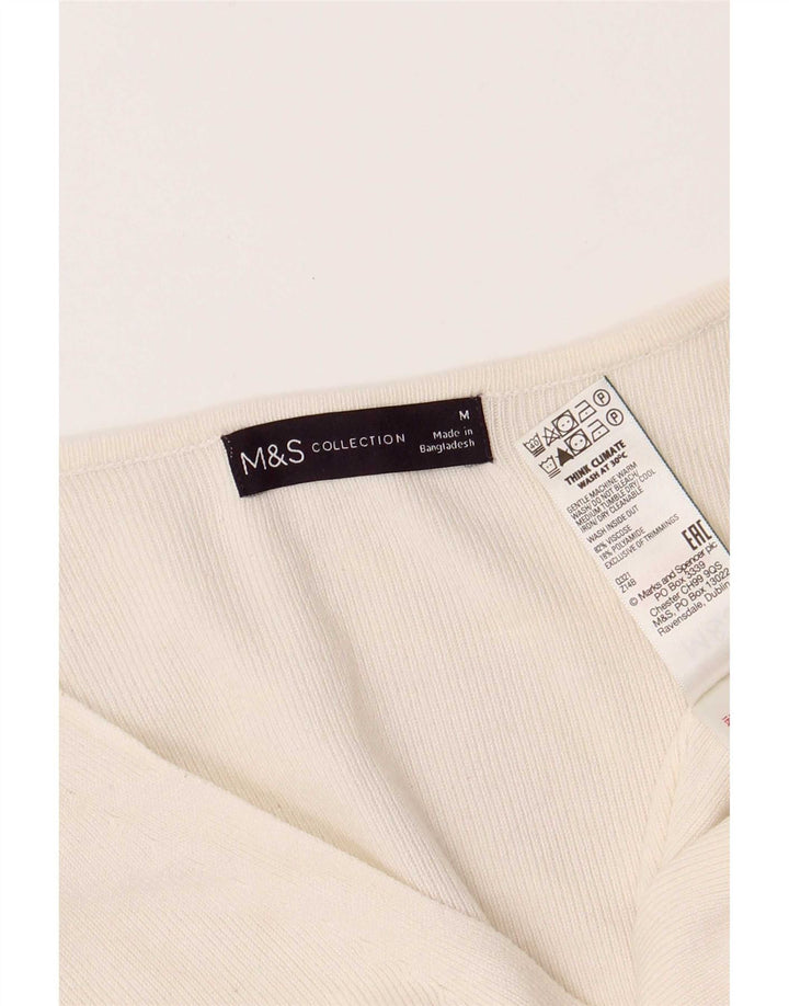 Bluză fără mâneci pentru femei Marks & Spencer UK 14 Medium Off White Viscose