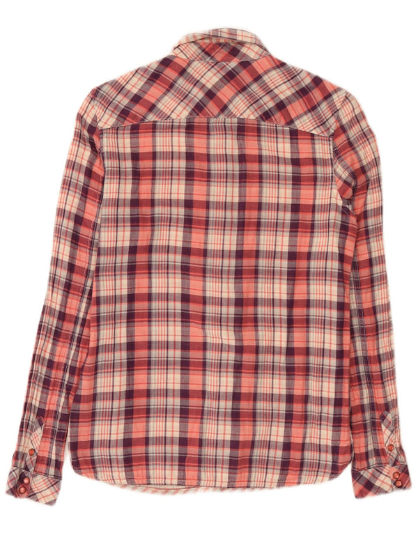 Cămașă Timberland Femei Regular Fit UK 10 Small Red Check Bumbac