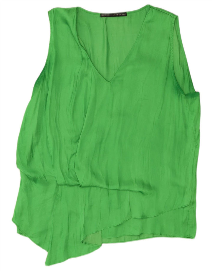 Bluză fără mâneci pentru femei Zara UK 18 XL Poliester verde