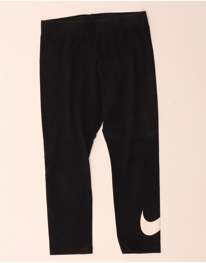 Leggings Nike Graphic Capri pentru femei UK 8 Small Black Bumbac