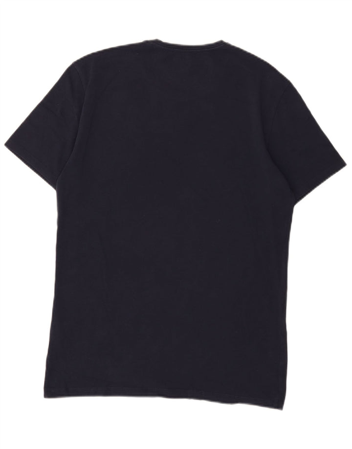 Tricou grafic pentru bărbați Guess Extra Subțire Top mediu din bumbac bleumarin